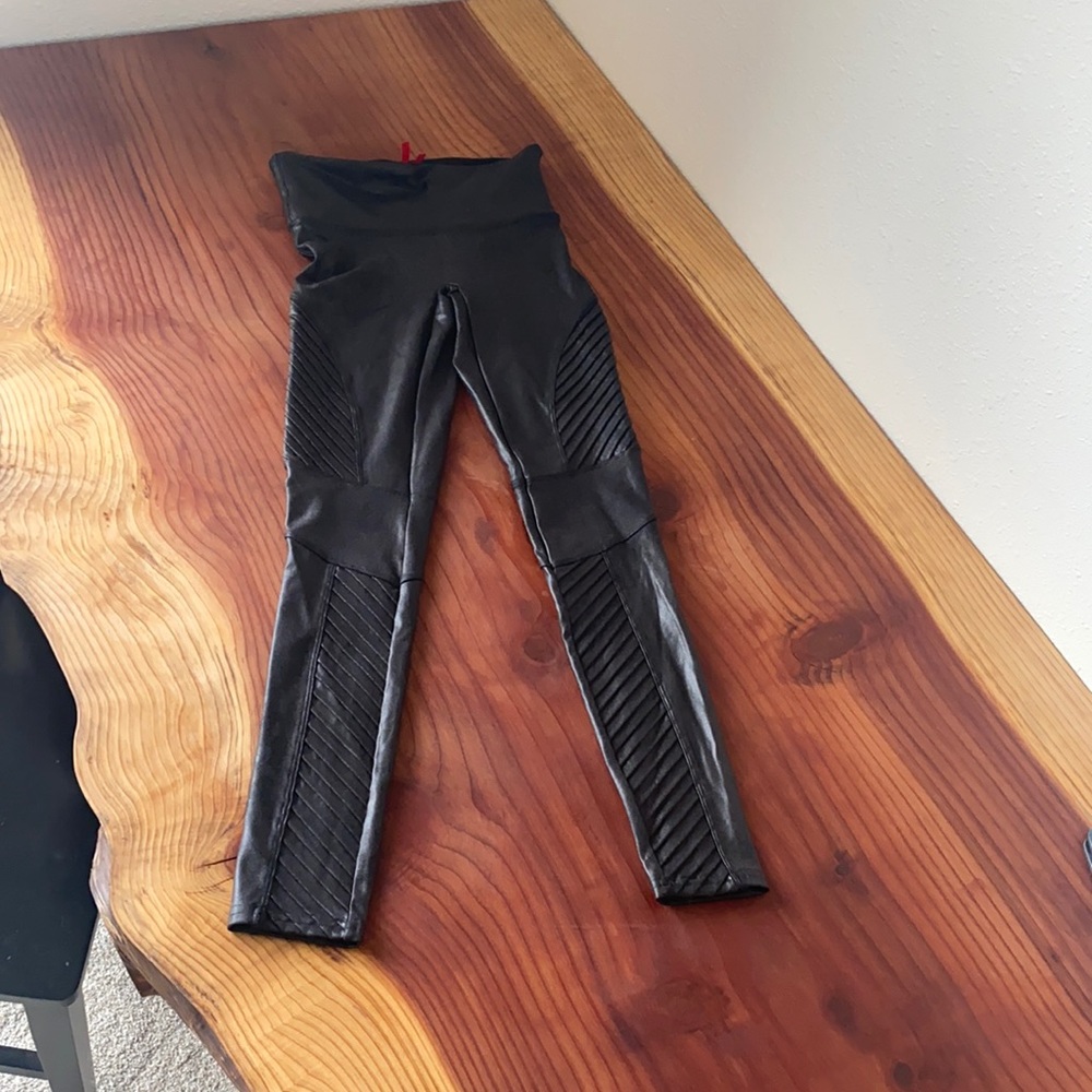 Spanx small moto leggings.